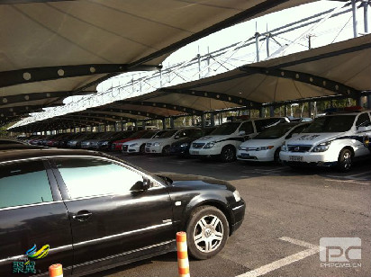  保安學校膜結構車棚烤漆處理，保安學校膜結構車棚優質量