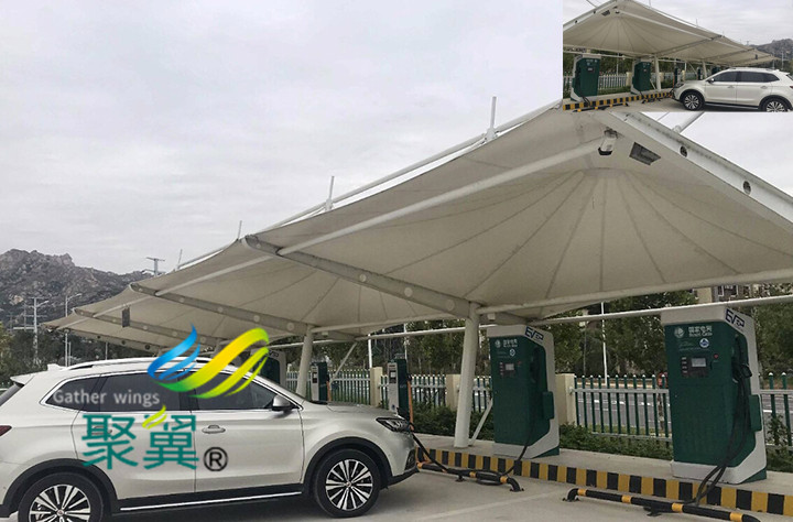 膜結(jié)構(gòu)車棚一平方價(jià)格|斜拉桿停車棚棚架