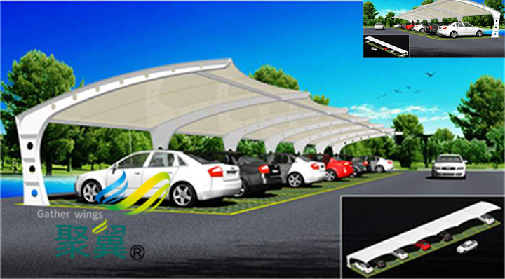露天膜結(jié)構(gòu)汽車(chē)停車(chē)棚安裝優(yōu)勢(shì)|車(chē)棚膜材利用率